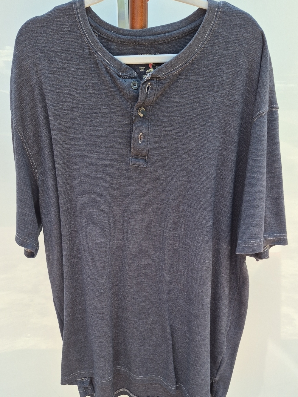 RedHead Men's Short-Sleeve Henley Tee in Charcoal Gray - Picture 1 of 4